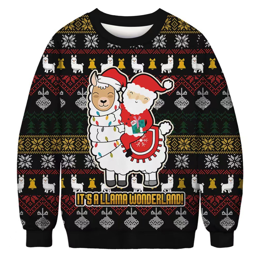 크리스마스 라운드 넥 풀오버 스웨터 17