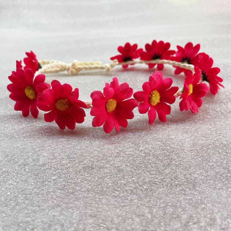 Las nuevas mujeres de la Margarita girasol Garland Seaside Beach flor tocado diadema tejida banda de pelo de la margarita