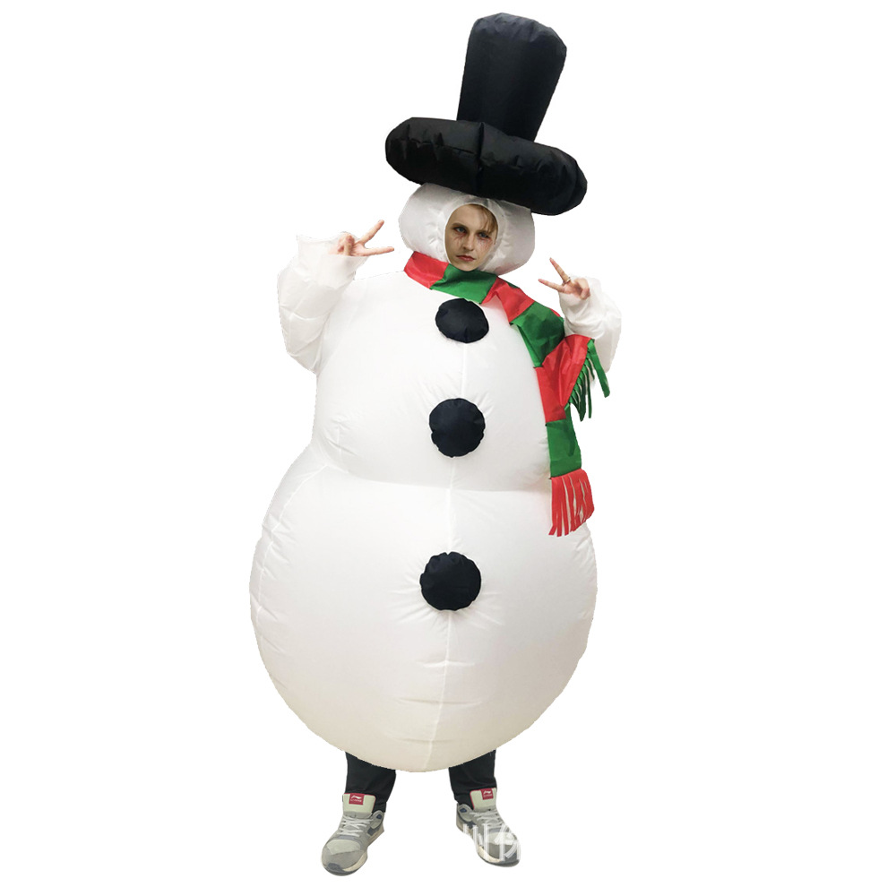 Amazon venta caliente traje inflable árbol de navidad santa claus muñeco de nieve vestido de marioneta vestido de fiesta accesorios