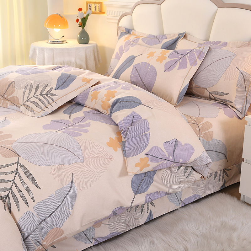 Algodón grueso molido cuatro piezas de sábanas cubiertas de ropa de cama de grado madre y bebé cuatro temporadas de tres piezas de algodón