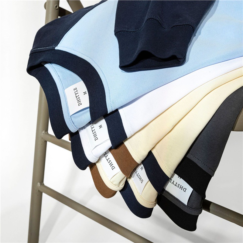 女长袖插宽松衫250打底秋季克外穿男士肩上衣T恤拼色棉纯潮牌新款