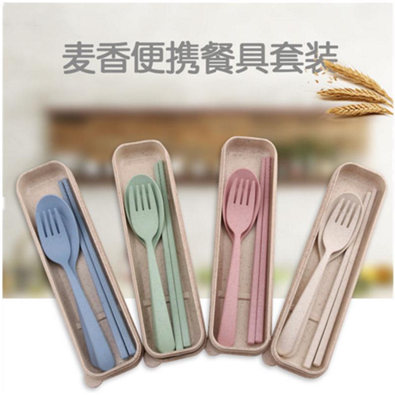 Trigo paja vajilla hogar de los niños arroz sopa tazón cuchara traje de plástico resistente a la caída tazón de fideos instantáneos regalo logotipo impreso