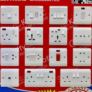 British Standard British Standard Bakelite Switch Panel One Open 13A Double Multi-Functional Three-Hole Middle Southeast Africa African Switch
