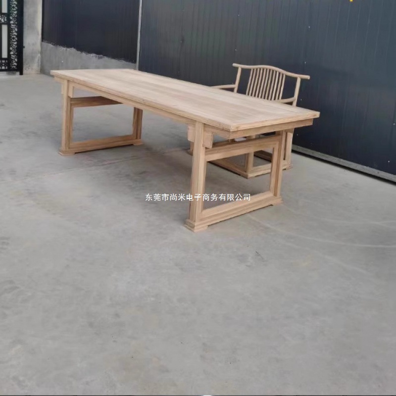 实木画案新中式白胚家具茶桌茶台白茬书桌字台老榆木工厂批发客厅