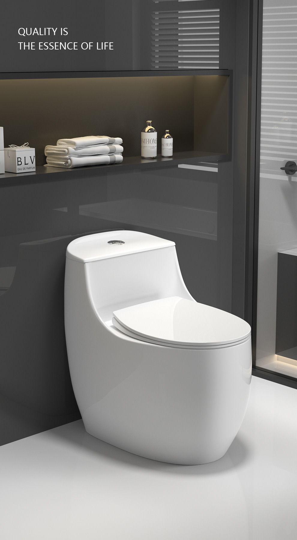 New household super vortex siphon small-sized toilet, large-diameter water-saving, anti-clogging, anti-odor, silent sitting toilet details Picture