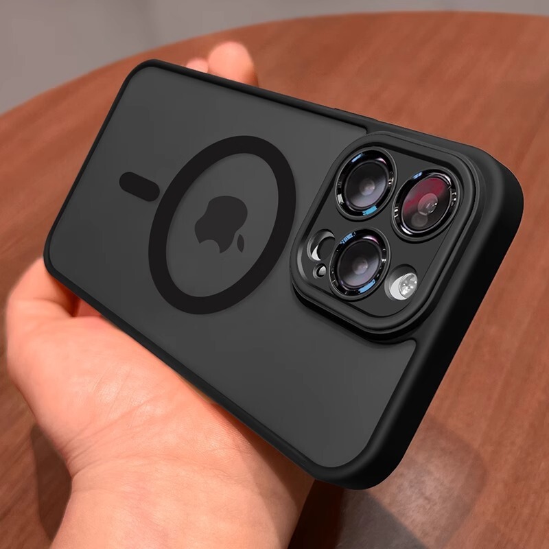 iPhone17、Apple 14Promax、磁気吸着式透明つや消し15対応、レンズフィルム付きフルカバー保護ケース|undefined