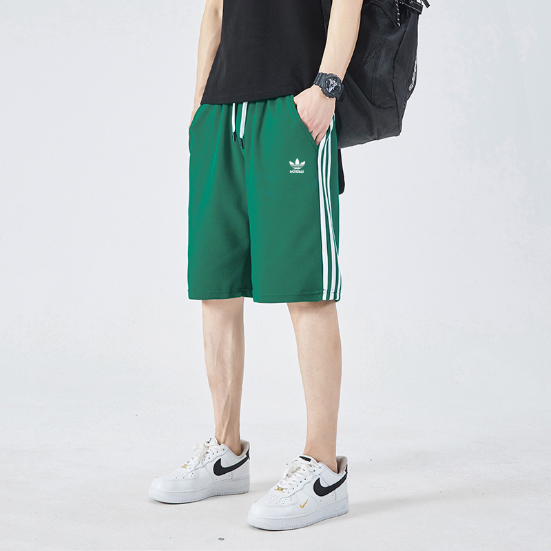 2025 Summer Three Bar Thin Half Pants Men's Sports Pants Loose Embroidered Clover Casual Shorts Women
