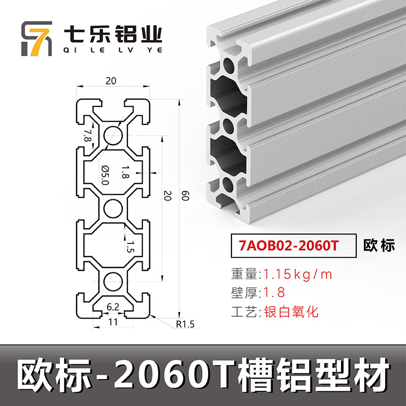 Estándar europeo 2060t * 1,15 blanco plateado 1 metro