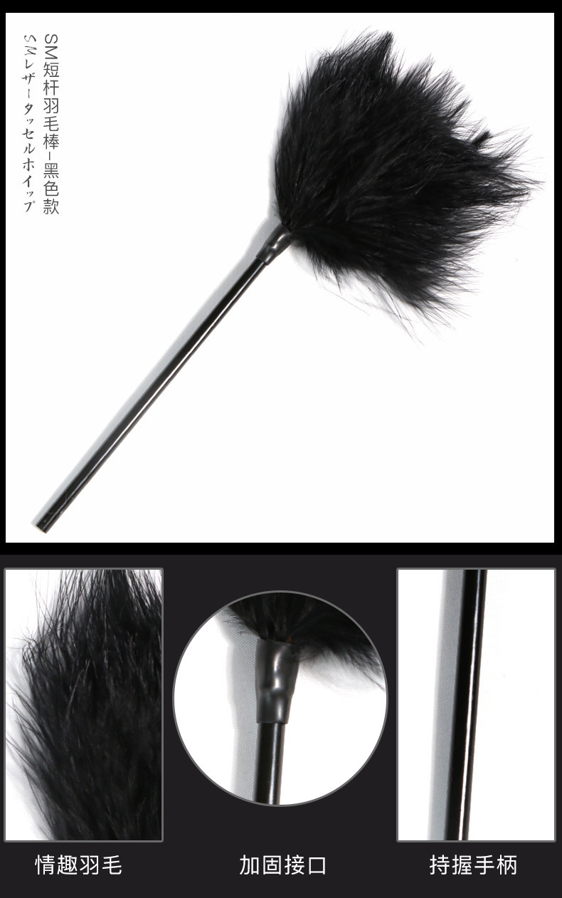 Short-Handle Feather Tickler for Couples, ABS Handle, Purple — detail image 14