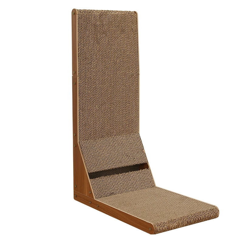 L-образная доска для когтей кошек, не оставляющая следов, вертикальная доска для когтей, со встроенным лежаком для кошек, большая игрушка для кошек из гофрированного картона с защитой от царапин.