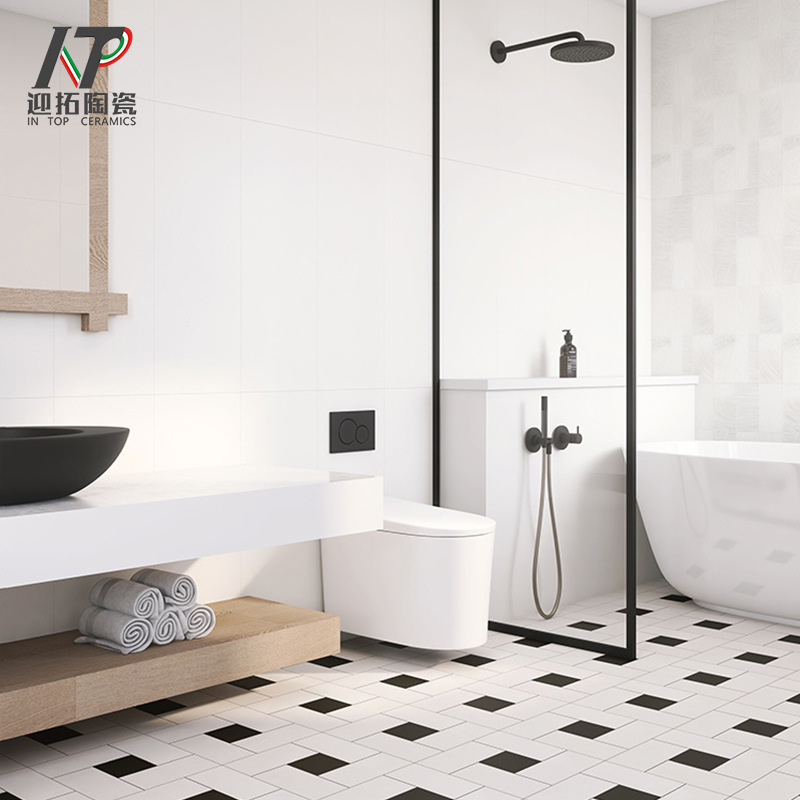 Minimalist design pearl white ceramic tile toilet toilet concave and convex wall tile 300x 800 antique tile bathroom tile