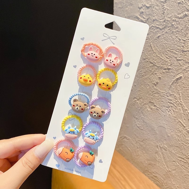 Cuerda linda del lazo del pelo de los niños tamaño pequeño no duele el pelo banda de goma del bebé femenino accesorios para el cabello banda de pelo de dibujos animados