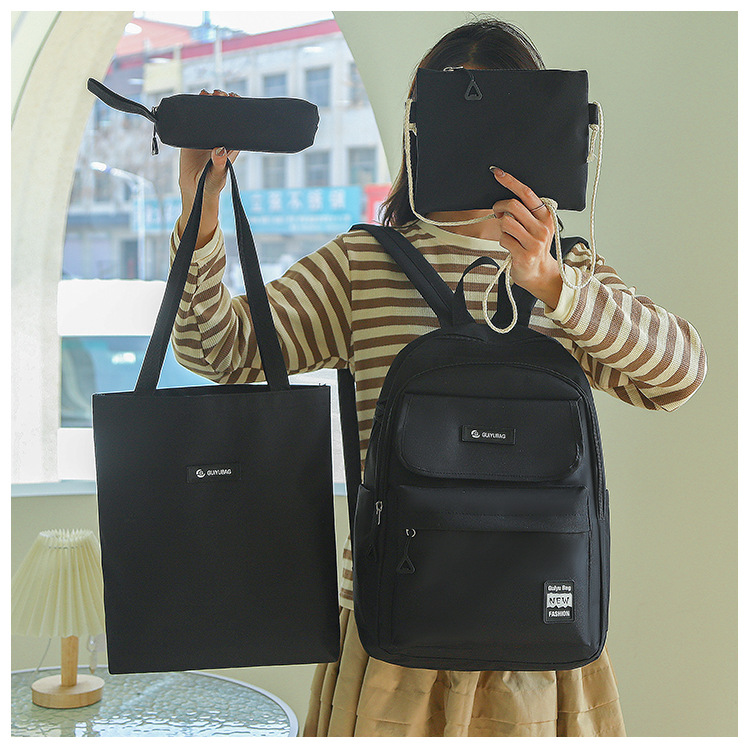 Zaini per bambini Zaino a quattro pezzi Zaino Harajuku Zaino in nylon alla moda antispruzzo di grande capacità Zaino casual per studenti_voghion.com