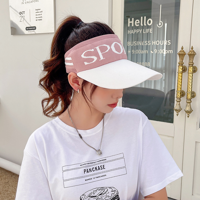 Empty Top Female Summer Outdoor Sun Protection Letter Peaked Cap display picture 5