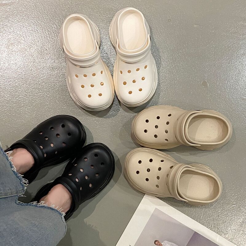 Summer New Style Non-Slip Soft-Soled Outdoor Clogs for Women, Eva Simple Style Casual Height-Increasing Beach Sandals for Women