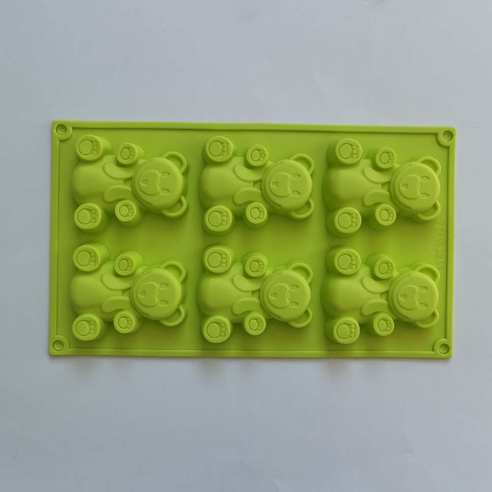 6 Big Bear 141 molde de silicona pastel helado pudín molde de postre jabón utensilios