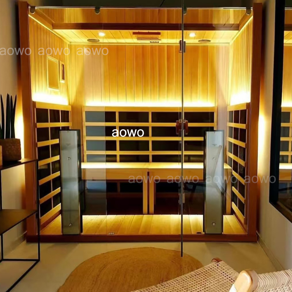 Sauna de abeto de hierba estilo de sala de ondas de luz tamaño no calibrado placa de calentamiento infrarrojo lejano calefacción de piedra de sauna