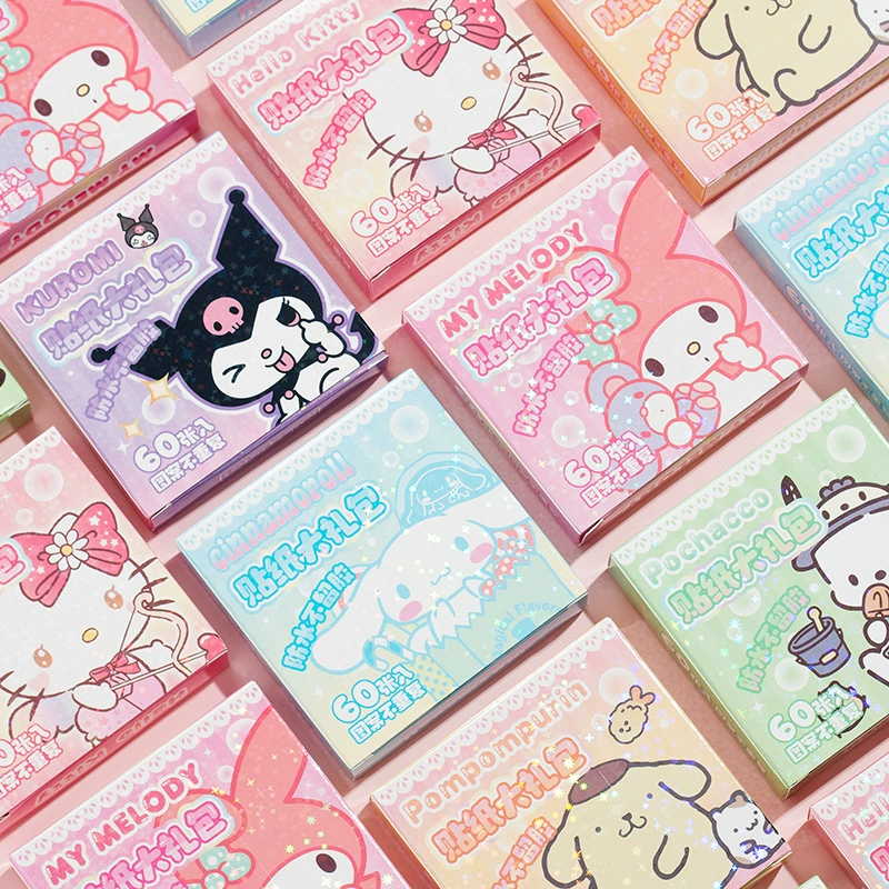 Лазерная наклейка Sanrio (Sanrio) 60 шт, голографическая смесь персонажей
