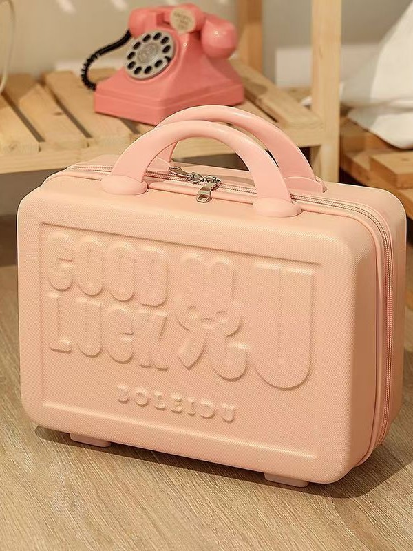 Maleta de mano pequeña caja de maquillaje dulces 14 pulgadas mini mini mini fresco portable maleta de viaje de mujer