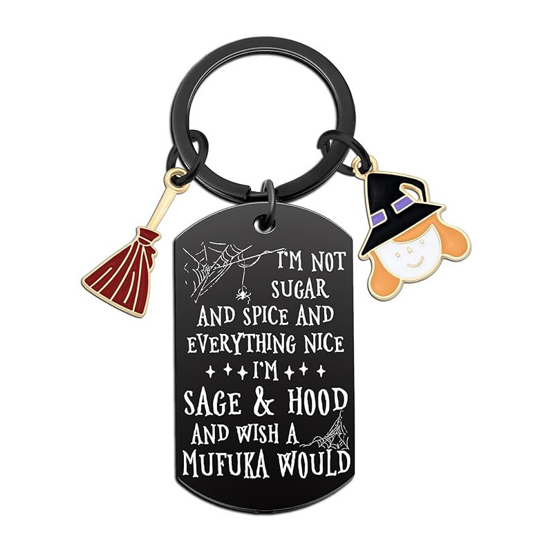 Laser Witch Item Keychain Accessory Gift for Witchcraft Enthusiasts Women's Best Friend Halloween Laser Witch Item Keychain Accessory Gift for Witchcraft Enthusiasts Women's Best Friend Halloween