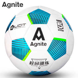 安格耐特F1240_5号PVC机缝足球(白色+蓝色)学生用训练球