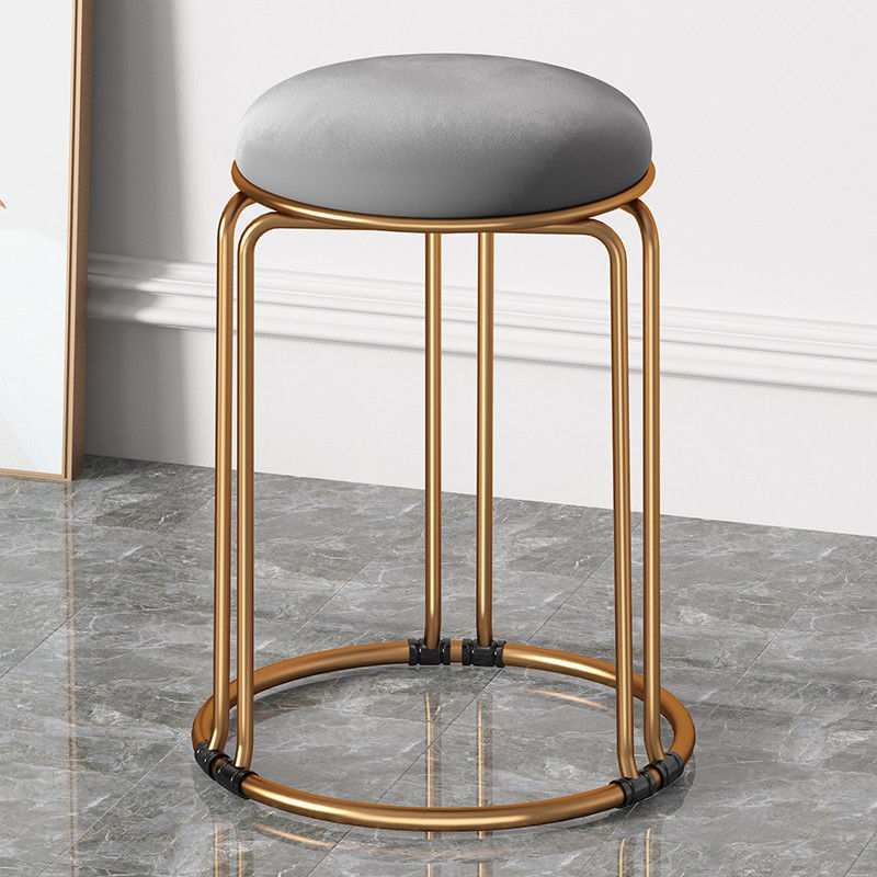 [굵은 6열 솔리드 스틸바-골드다리]라이트그레이-벨벳