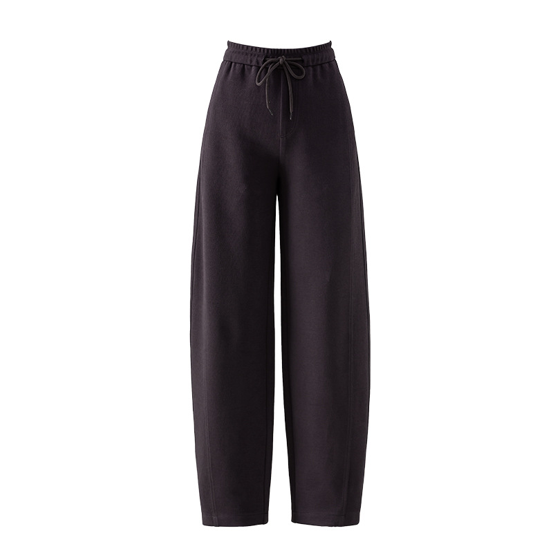 Quần culottes nữ ống rộng cạp thun co giãn chất liệu lyocell len mềm mại dáng chuối — màu tím mận