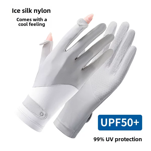 Yazhisen Sunscreen Gloves Women's Thin Summer Ice Silk UV-resistant Outdoor Non-slip Touch Screen Flip Ride Gloves