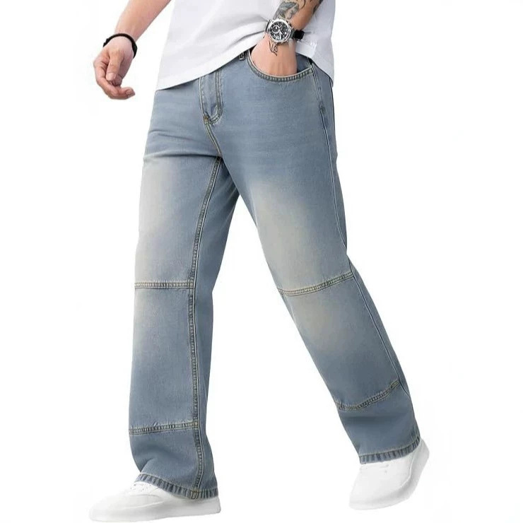 2026 Men's Wide Leg Loose Fit Jeans Men's Loose Fit Jeans Hip Hop Skateboard Carpenter Jeans