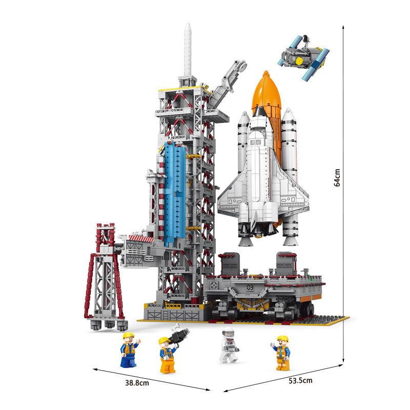 Bloques espaciales grandes cohetes modelo de nave espacial pequeñas partículas ensamblaje juguetes para niños regalos