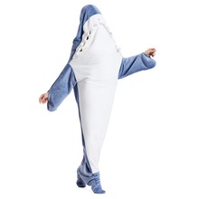 跨境新款鲨鱼睡袋SharkBlanket空调毯法兰绒超柔软可外穿混批代发