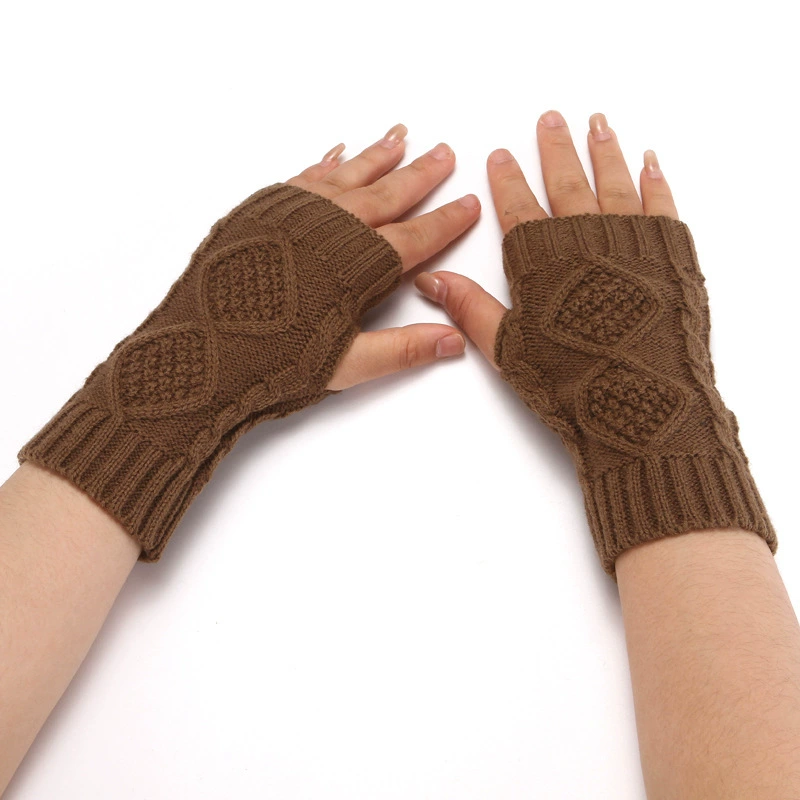 Knitted gloves, winter woolen demi-season keep warm set for beloved, (Cross-border trading), fingerless