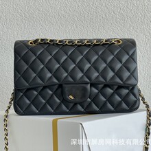 经典菱格小香风设计师女包鱼子酱 cf菱格链条包coco handle翻盖包