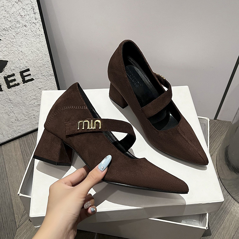 2026 nuevos zapatos de mujer de tacones ultra altos de punta francesa Marie-Zhen zapatos de mujer de tacones gruesos pequeños tamaño pequeño 33 image 8