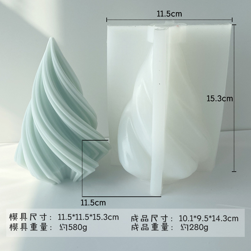 INS espiral triángulo cono aromaterapia vela molde de silicona DIY yeso hecho a mano decoración fragante piedra herramienta de molienda