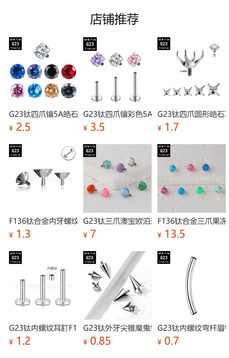 Pointed labret stud close-up product detail