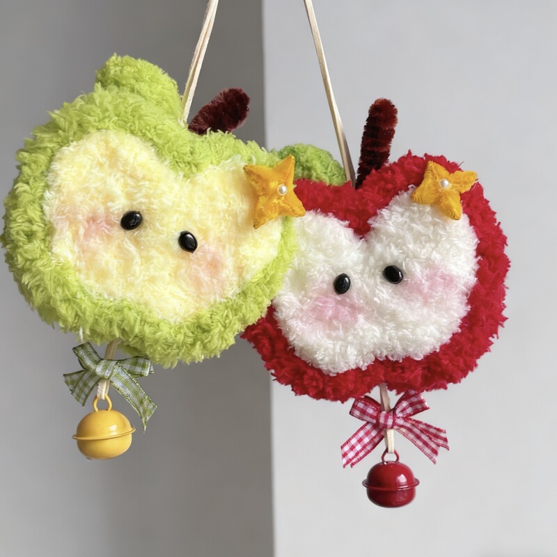 Cream Apple Pendant Twist Stick DIY Material Package Christmas Atmosphere Pendant Handmade Birthday Gift for Best Friend