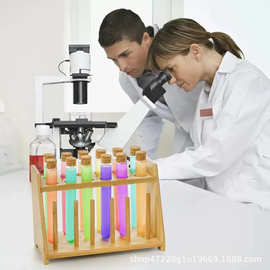 跨境木制试管存储架实验室立式试管置物架木制干花标本收纳架