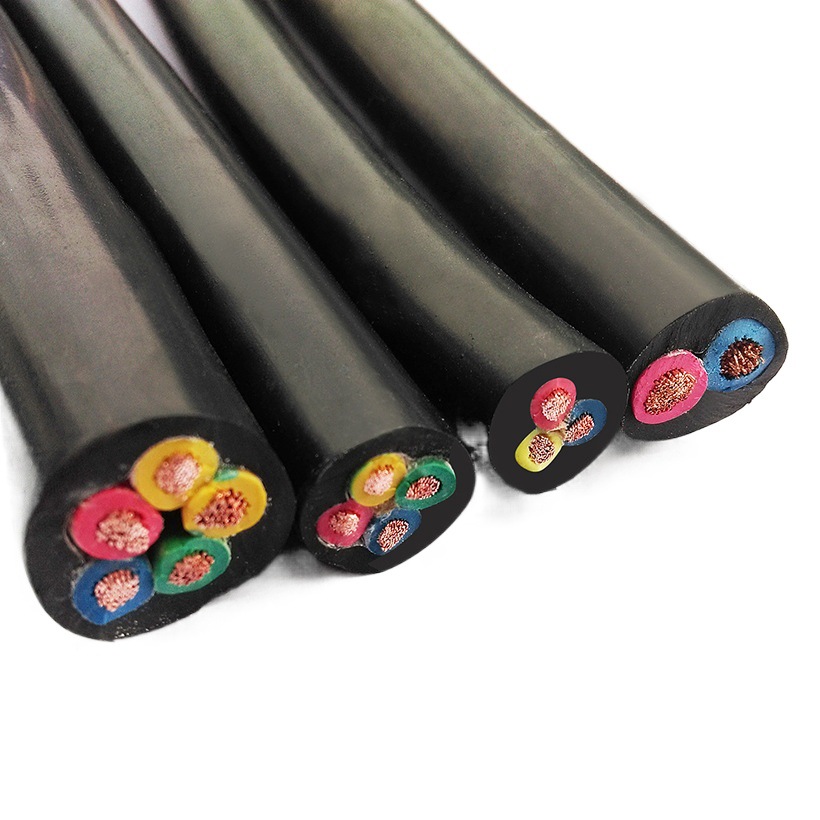 Cable de núcleo de cobre RVV2 3 4 Core * 1 1,5 2,5 4 cuadrado manga protectora línea de cable de alimentación de alambre de control a prueba de agua