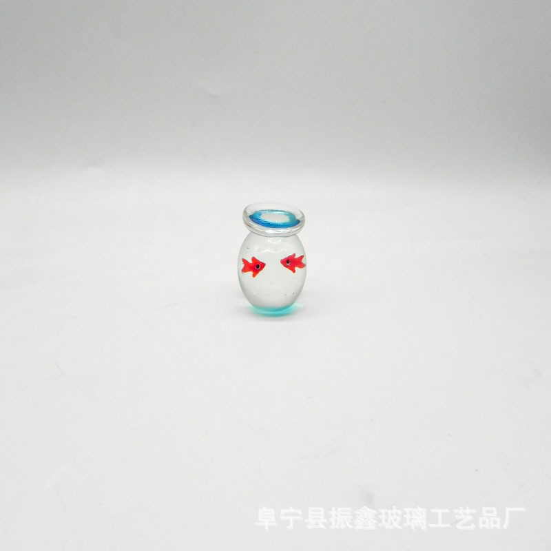新款透明琉璃鱼袋小鱼缸福袋鱼块块钱动物桌面装饰品摆件礼品可爱|undefined