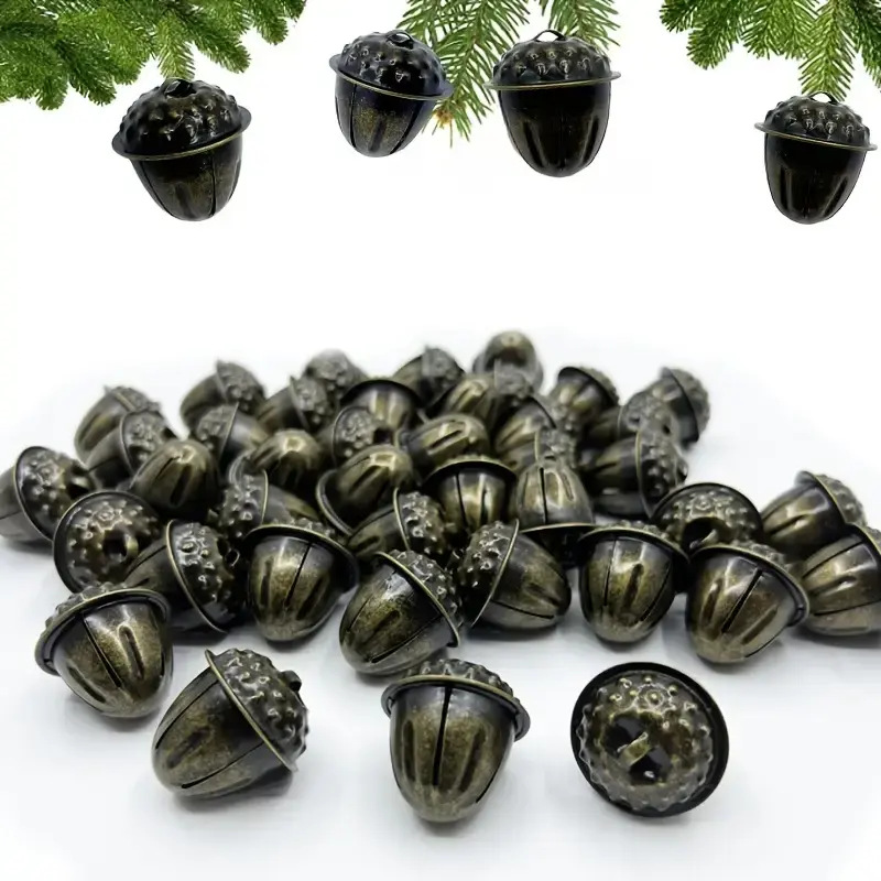 Vintage Copper Color Bell Metal Christmas Decoration Bell Pinecone Bell Pet Collar, House, Sleigh