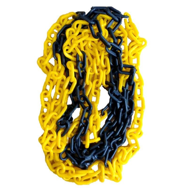 6/8/10mm PEプラスチックチェーン、道路標識用連結チェーン、赤白警告チェーン、黄黒分離チェーン、交通分離チェーン|undefined