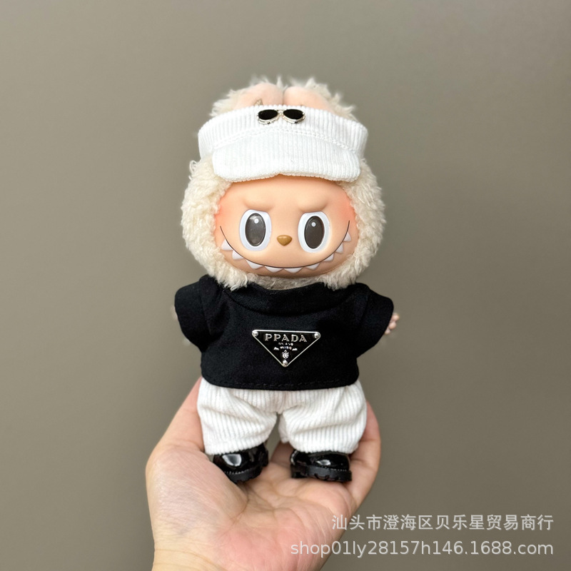 Labubu ラブブベビー服第一世代と第二世代 17 センチメートルビニール人形ペンダントぬいぐるみ服スーツスカート|undefined