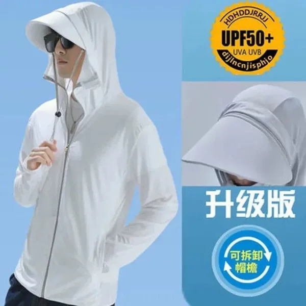 Lightweight women's sports sun protection clothing, new men's anti-UV outdoor fishing ice silk quick-dry summer sun protection clothing with a cool feel