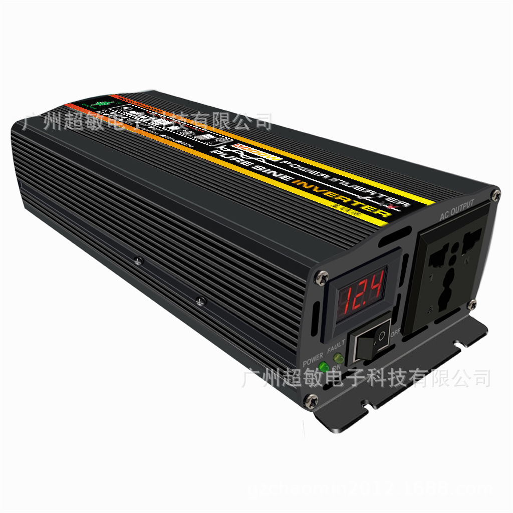 12V转220V110V500W/3000W纯正波逆变器转换器带LED智能电压显示屏