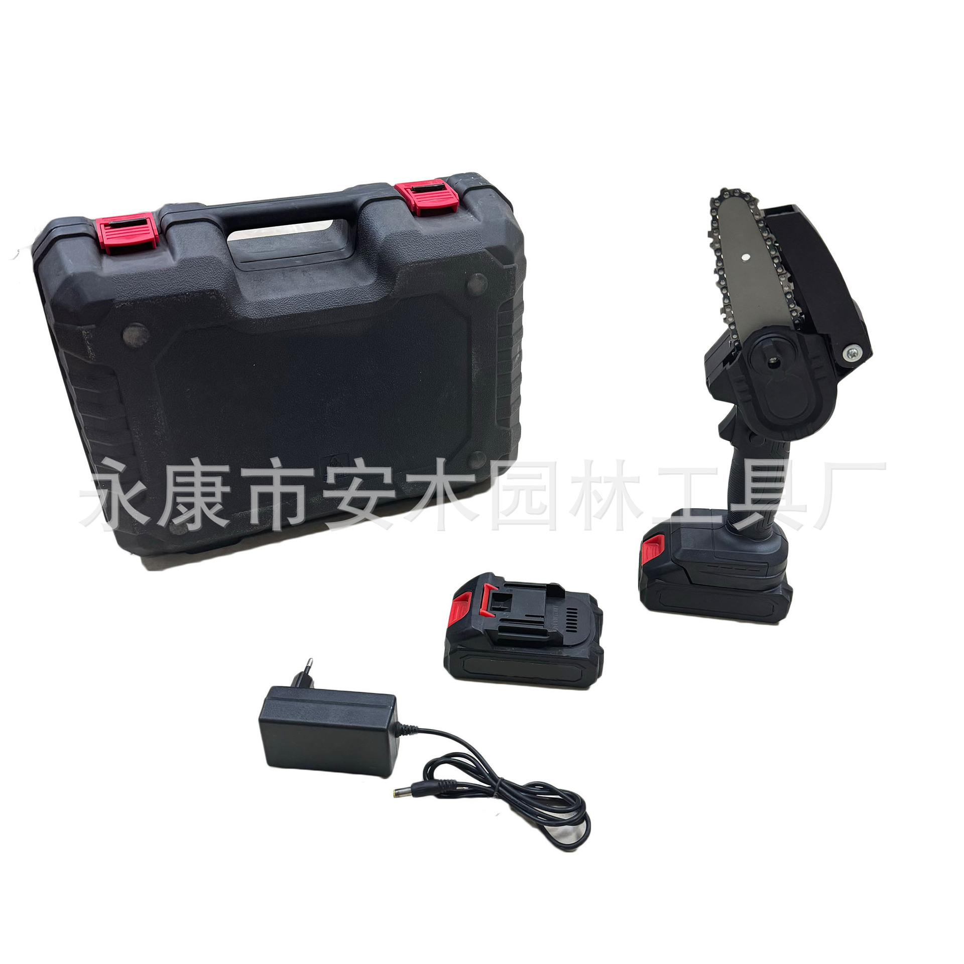 跨境供应四寸锂电锯迷你电锯家用单手锯户外伐木Lithium chainsaw