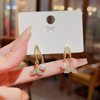 Silver needle, fashionable earrings from pearl, cute accessory, silver 925 sample, internet celebrity