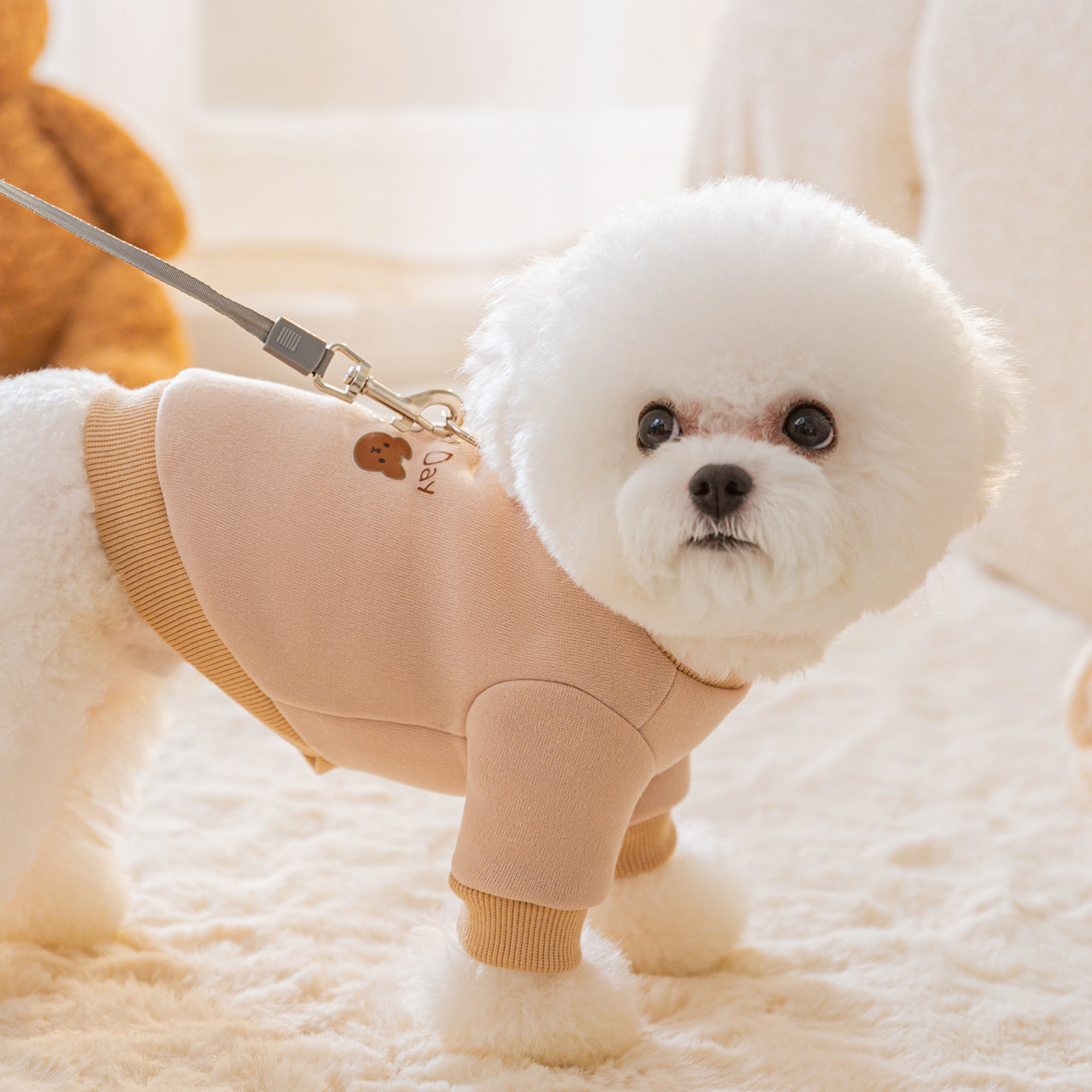 Otoño y invierno simplista lindos tres osos pequeños tracción delgada camisa de dos patas mascotas ropa de perro gato image 4