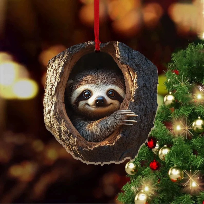 Explosiones transfronterizas mapache decoraciones de árbol de Navidad búho decoraciones acrílicas pequeños colgantes planos listados