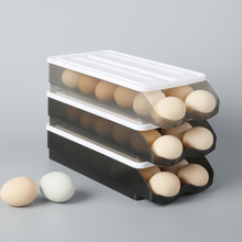 滚动式鸡蛋收纳盒冰箱冷藏收纳防水带盖透明防滑家用鸡蛋储洋贸贸